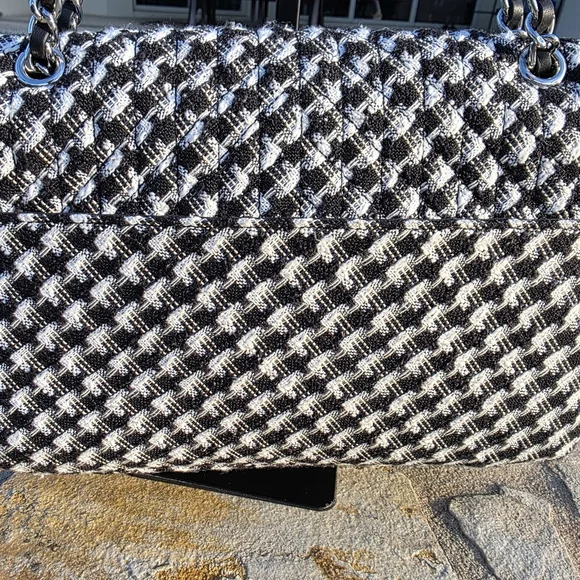 Karl Lagerfeld Tweed Houndstooth Shoulder/Crossbody Bag - Picture 2 of 14